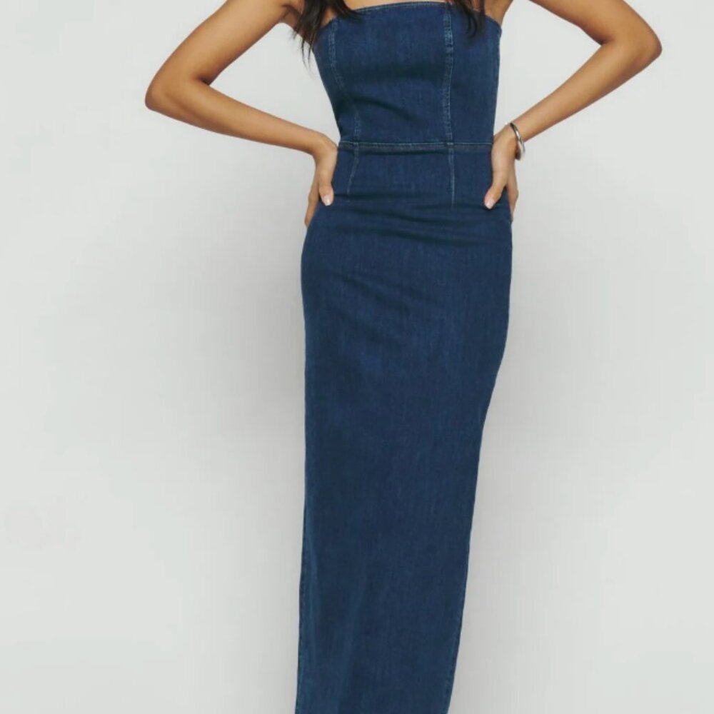 Reformation Eugenia Denim Dress - Size 8 (worn once)